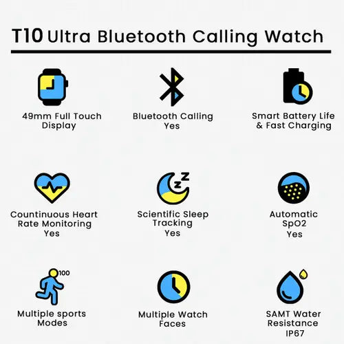 T10 Ultra Smart Watch - Bluetooth Calling Watch